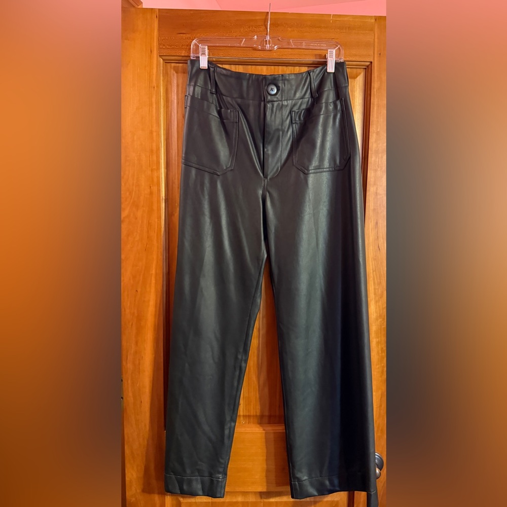 Anthropologie Black Leather Pants